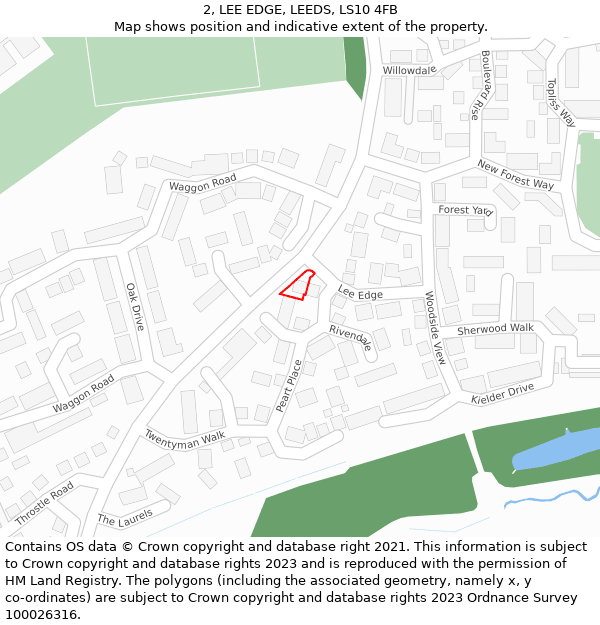 2, LEE EDGE, LEEDS, LS10 4FB: Location map and indicative extent of plot