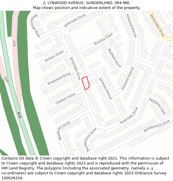 2, LYNWOOD AVENUE, SUNDERLAND, SR4 9NL: Location map and indicative extent of plot