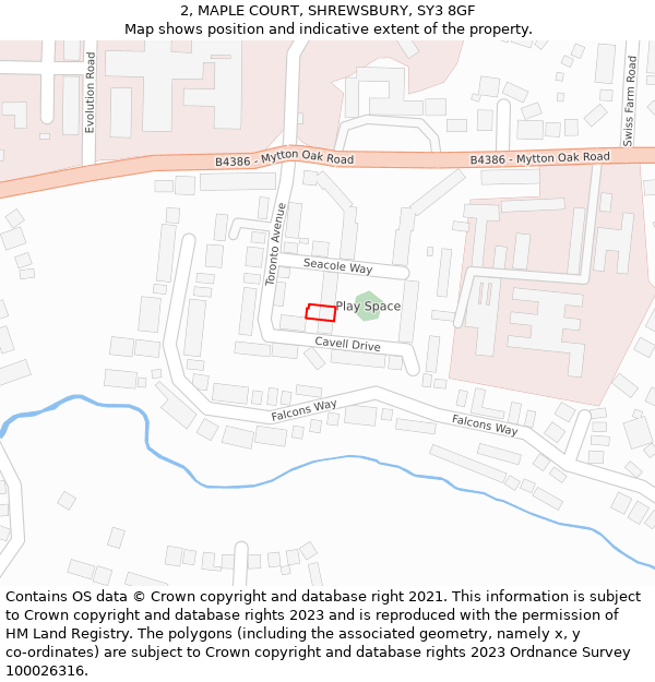 2, MAPLE COURT, SHREWSBURY, SY3 8GF: Location map and indicative extent of plot