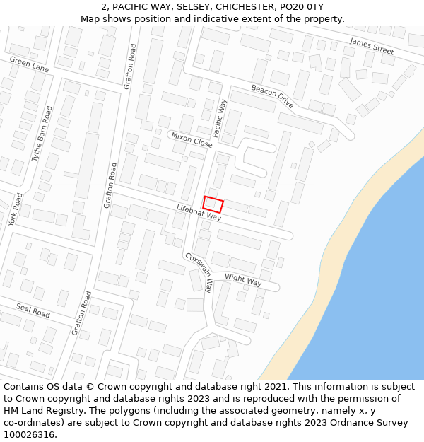 2, PACIFIC WAY, SELSEY, CHICHESTER, PO20 0TY: Location map and indicative extent of plot