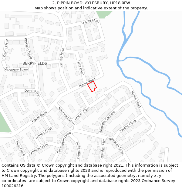 2, PIPPIN ROAD, AYLESBURY, HP18 0FW: Location map and indicative extent of plot