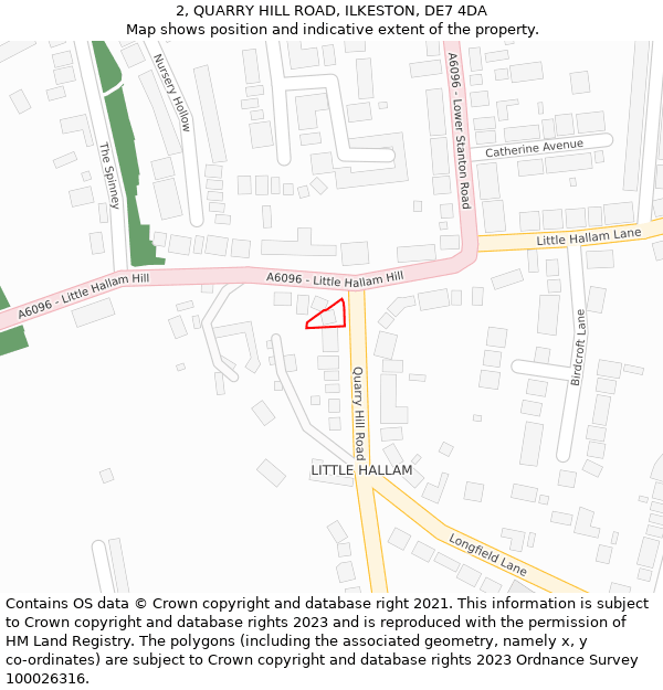 2, QUARRY HILL ROAD, ILKESTON, DE7 4DA: Location map and indicative extent of plot
