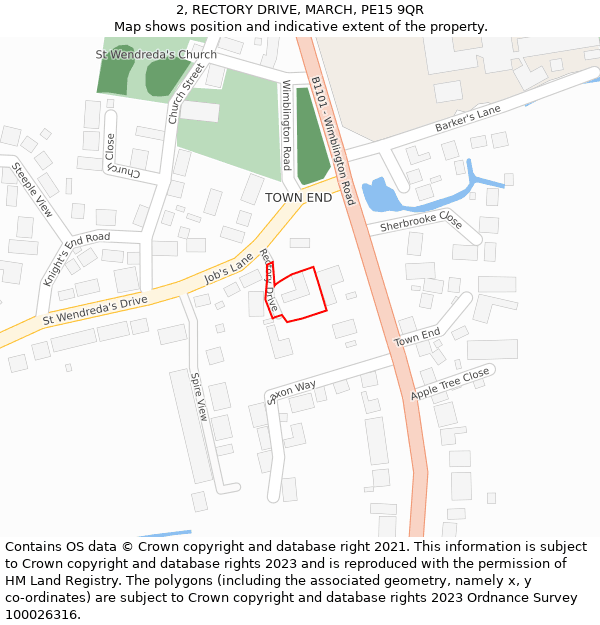 2, RECTORY DRIVE, MARCH, PE15 9QR: Location map and indicative extent of plot