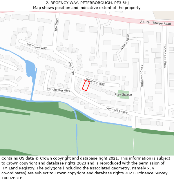 2, REGENCY WAY, PETERBOROUGH, PE3 6HJ: Location map and indicative extent of plot