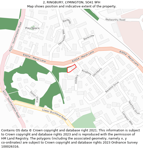 2, RINGBURY, LYMINGTON, SO41 9FH: Location map and indicative extent of plot