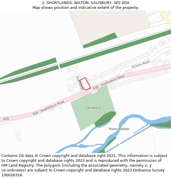 2, SHORTLANDS, WILTON, SALISBURY, SP2 0DX: Location map and indicative extent of plot