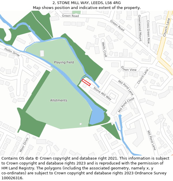 2, STONE MILL WAY, LEEDS, LS6 4RG: Location map and indicative extent of plot