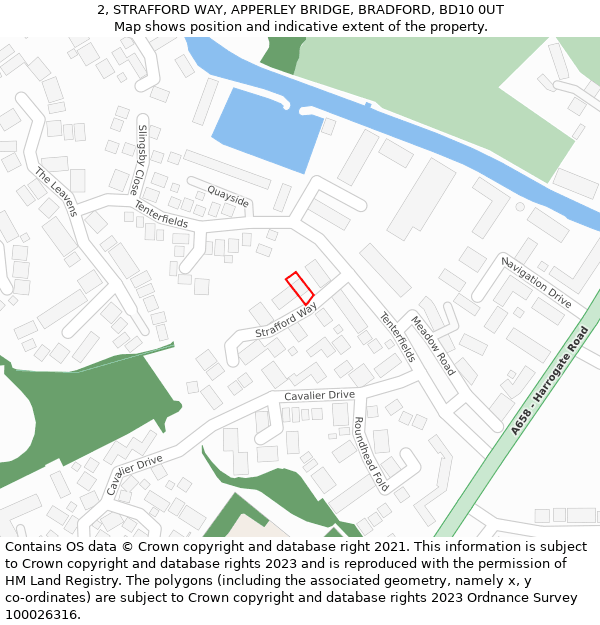 2, STRAFFORD WAY, APPERLEY BRIDGE, BRADFORD, BD10 0UT: Location map and indicative extent of plot
