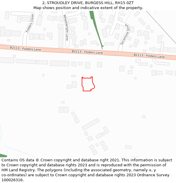 2, STROUDLEY DRIVE, BURGESS HILL, RH15 0ZT: Location map and indicative extent of plot