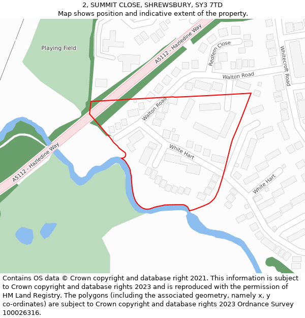 2, SUMMIT CLOSE, SHREWSBURY, SY3 7TD: Location map and indicative extent of plot