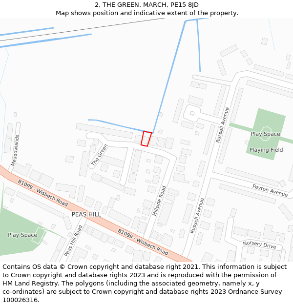 2, THE GREEN, MARCH, PE15 8JD: Location map and indicative extent of plot