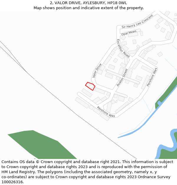 2, VALOR DRIVE, AYLESBURY, HP18 0WL: Location map and indicative extent of plot