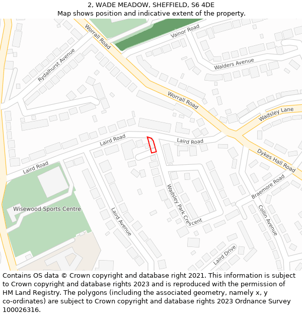 2, WADE MEADOW, SHEFFIELD, S6 4DE: Location map and indicative extent of plot
