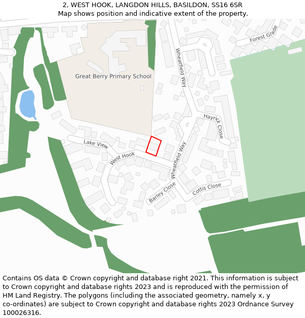 2, WEST HOOK, LANGDON HILLS, BASILDON, SS16 6SR: Location map and indicative extent of plot