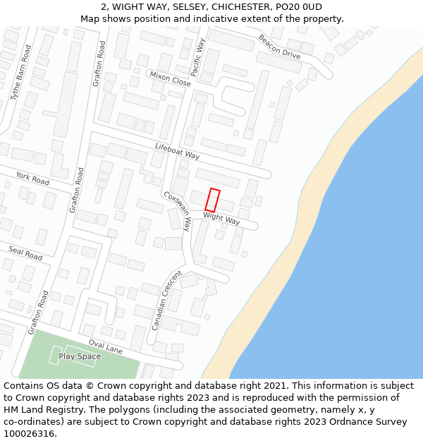 2, WIGHT WAY, SELSEY, CHICHESTER, PO20 0UD: Location map and indicative extent of plot