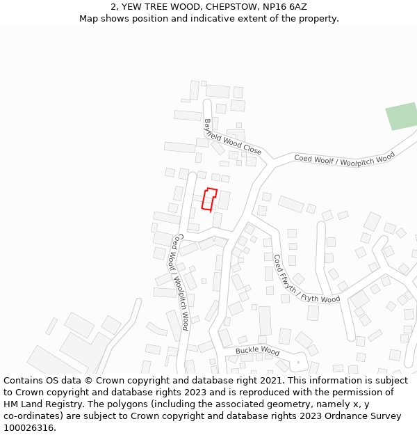 2, YEW TREE WOOD, CHEPSTOW, NP16 6AZ: Location map and indicative extent of plot