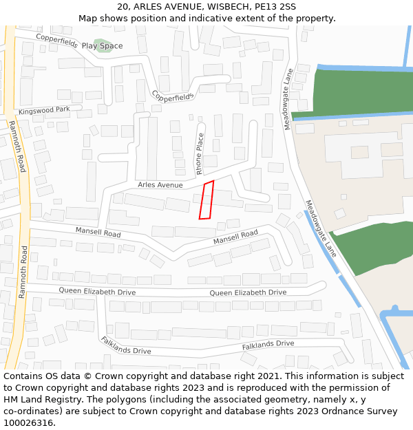 20, ARLES AVENUE, WISBECH, PE13 2SS: Location map and indicative extent of plot