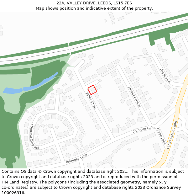 22A, VALLEY DRIVE, LEEDS, LS15 7ES: Location map and indicative extent of plot
