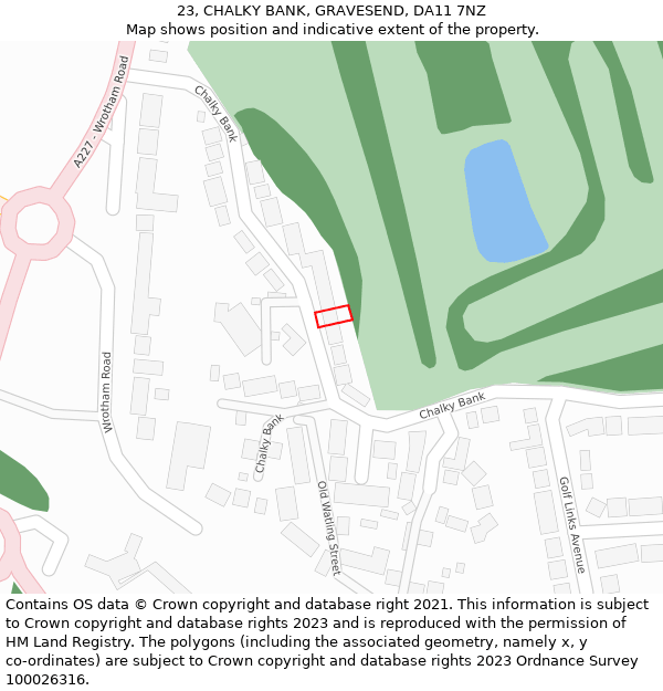 23, CHALKY BANK, GRAVESEND, DA11 7NZ: Location map and indicative extent of plot