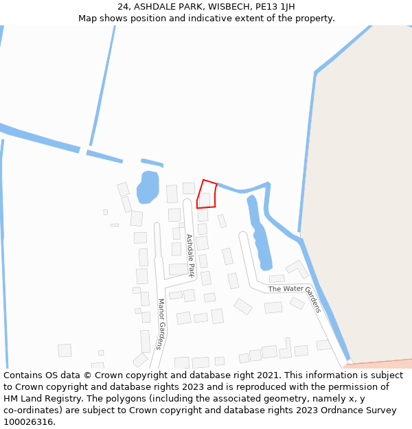 24, ASHDALE PARK, WISBECH, PE13 1JH: Location map and indicative extent of plot