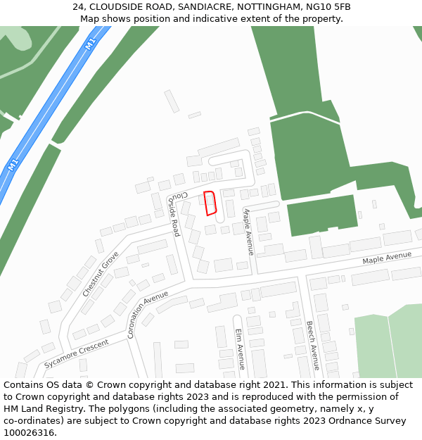 24, CLOUDSIDE ROAD, SANDIACRE, NOTTINGHAM, NG10 5FB: Location map and indicative extent of plot