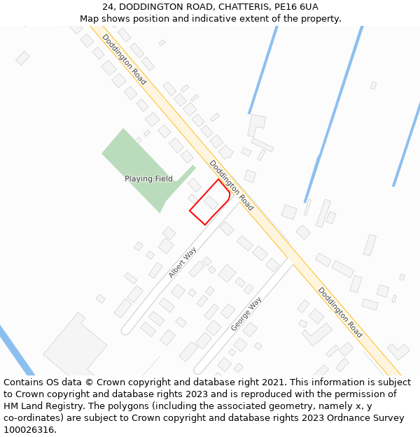24, DODDINGTON ROAD, CHATTERIS, PE16 6UA: Location map and indicative extent of plot
