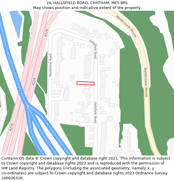 24, HALLSFIELD ROAD, CHATHAM, ME5 9RS: Location map and indicative extent of plot