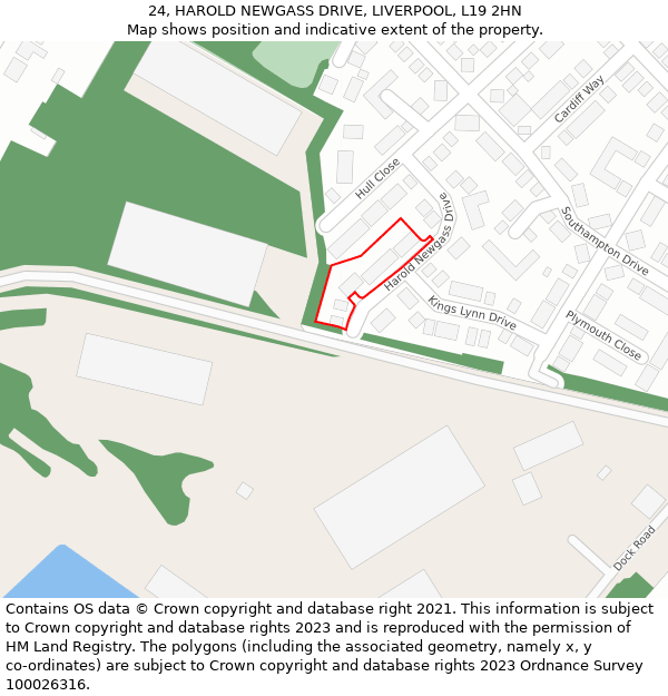 24, HAROLD NEWGASS DRIVE, LIVERPOOL, L19 2HN: Location map and indicative extent of plot