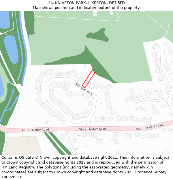 24, KNIVETON PARK, ILKESTON, DE7 5FD: Location map and indicative extent of plot