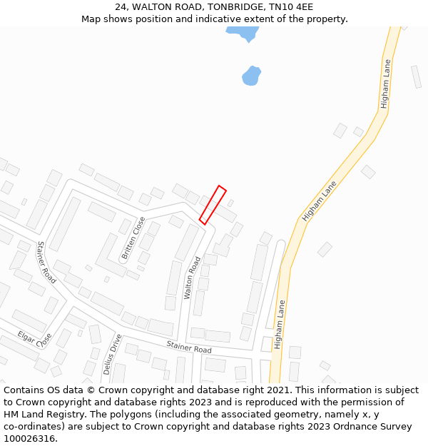 24, WALTON ROAD, TONBRIDGE, TN10 4EE: Location map and indicative extent of plot