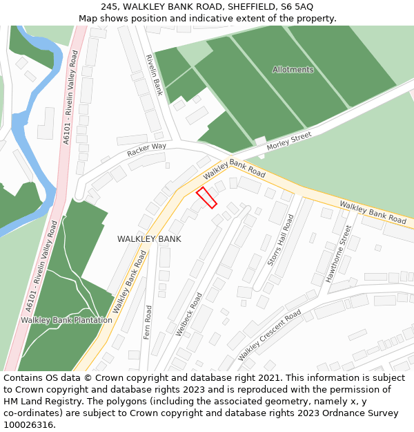 245, WALKLEY BANK ROAD, SHEFFIELD, S6 5AQ: Location map and indicative extent of plot