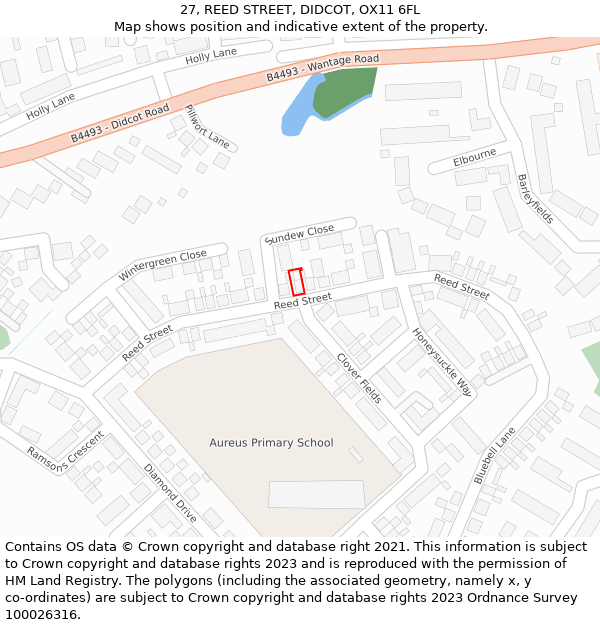 27, REED STREET, DIDCOT, OX11 6FL: Location map and indicative extent of plot