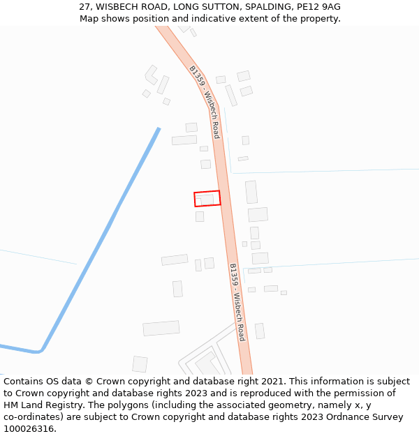 27, WISBECH ROAD, LONG SUTTON, SPALDING, PE12 9AG: Location map and indicative extent of plot
