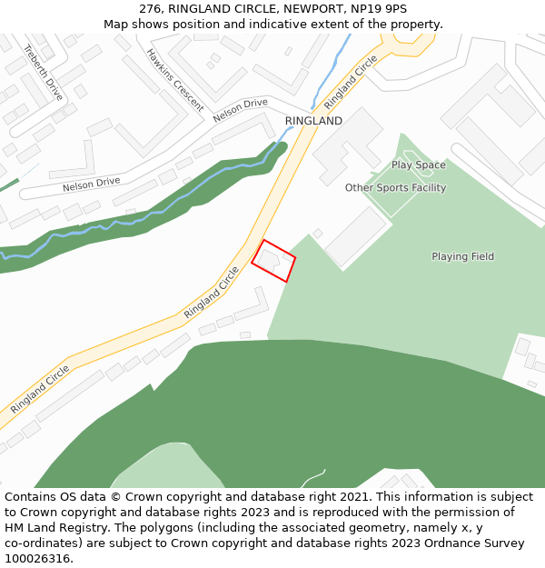 276, RINGLAND CIRCLE, NEWPORT, NP19 9PS: Location map and indicative extent of plot