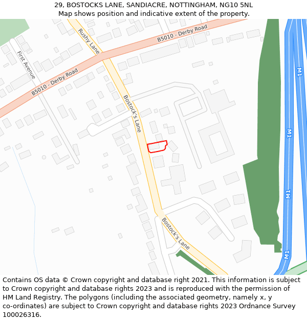 29, BOSTOCKS LANE, SANDIACRE, NOTTINGHAM, NG10 5NL: Location map and indicative extent of plot