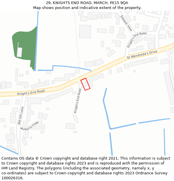 29, KNIGHTS END ROAD, MARCH, PE15 9QA: Location map and indicative extent of plot