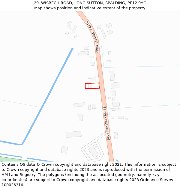 29, WISBECH ROAD, LONG SUTTON, SPALDING, PE12 9AG: Location map and indicative extent of plot