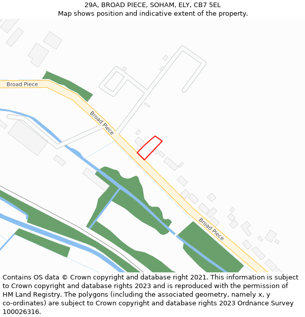 29A, BROAD PIECE, SOHAM, ELY, CB7 5EL: Location map and indicative extent of plot