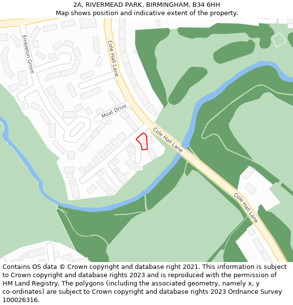 2A, RIVERMEAD PARK, BIRMINGHAM, B34 6HH: Location map and indicative extent of plot