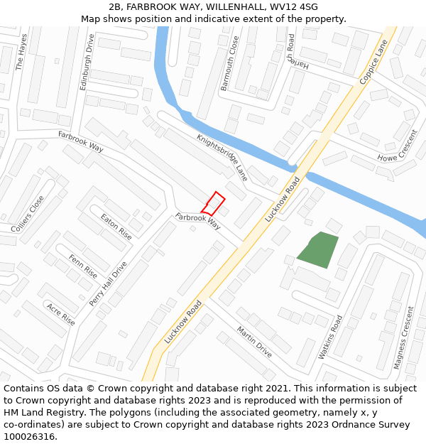2B, FARBROOK WAY, WILLENHALL, WV12 4SG: Location map and indicative extent of plot