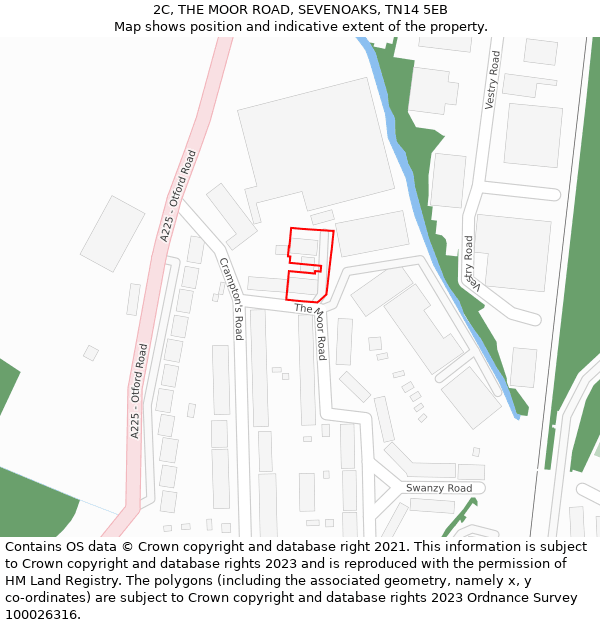 2C, THE MOOR ROAD, SEVENOAKS, TN14 5EB: Location map and indicative extent of plot