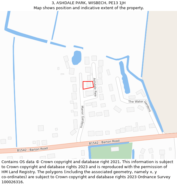 3, ASHDALE PARK, WISBECH, PE13 1JH: Location map and indicative extent of plot