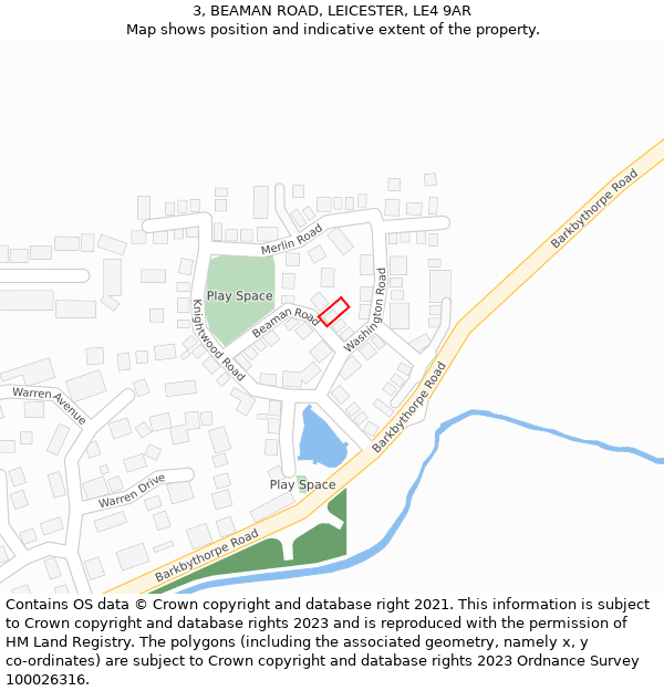 3, BEAMAN ROAD, LEICESTER, LE4 9AR: Location map and indicative extent of plot