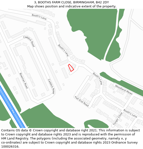 3, BOOTHS FARM CLOSE, BIRMINGHAM, B42 2DY: Location map and indicative extent of plot