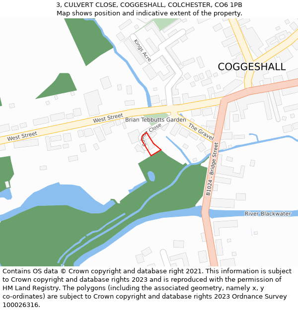 3, CULVERT CLOSE, COGGESHALL, COLCHESTER, CO6 1PB: Location map and indicative extent of plot