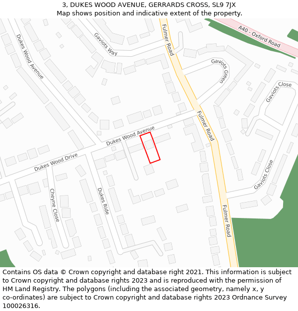 3, DUKES WOOD AVENUE, GERRARDS CROSS, SL9 7JX: Location map and indicative extent of plot