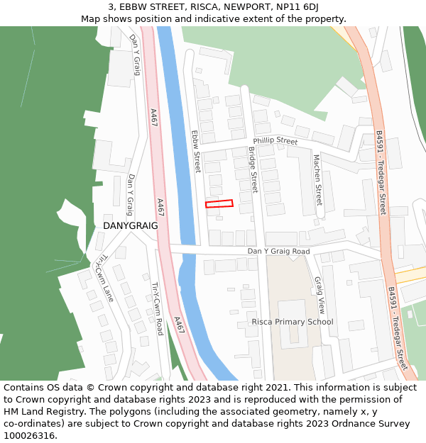 3, EBBW STREET, RISCA, NEWPORT, NP11 6DJ: Location map and indicative extent of plot
