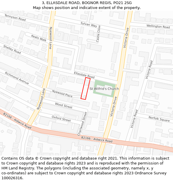 3, ELLASDALE ROAD, BOGNOR REGIS, PO21 2SG: Location map and indicative extent of plot