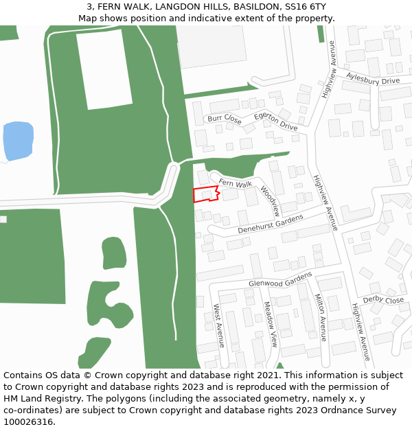3, FERN WALK, LANGDON HILLS, BASILDON, SS16 6TY: Location map and indicative extent of plot