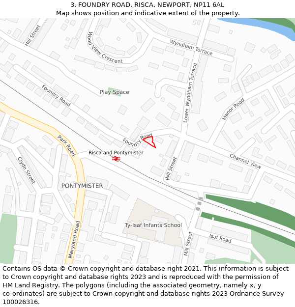 3, FOUNDRY ROAD, RISCA, NEWPORT, NP11 6AL: Location map and indicative extent of plot